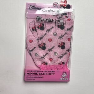 The CREME SHOP  Disney Minnie Skin Smoothing & Exfoliating Bath Mitt Two Gloves